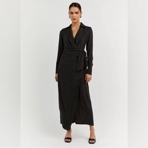 DISSH Black Midi Wrap Dress